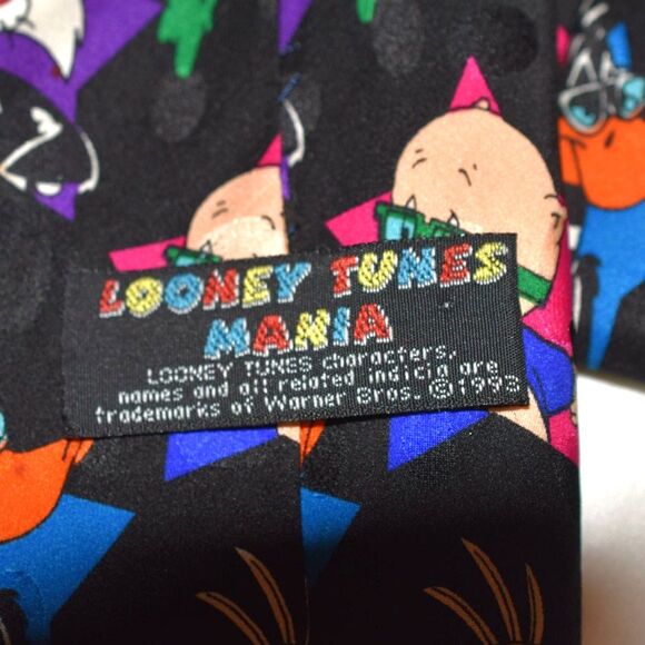 1993 Vintage Looney Tunes Mania Hollywood Stars Characters Tie - Picture 3 of 3